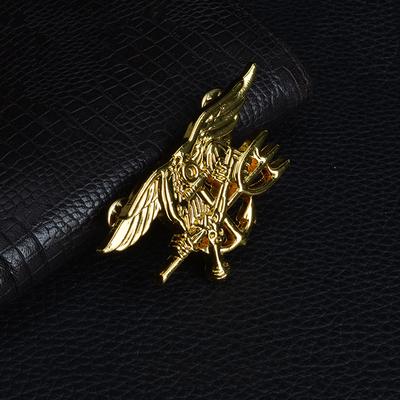 Insigne en métal avec aigle et trident de l'US Navy Seal, médaille commémorative en or avec trident