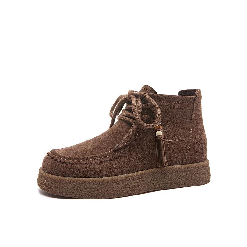 New Retro Thick-soled High-top Kangaroo Shoes with Fleece Warmth, Cotton Shoes and Boots for Women