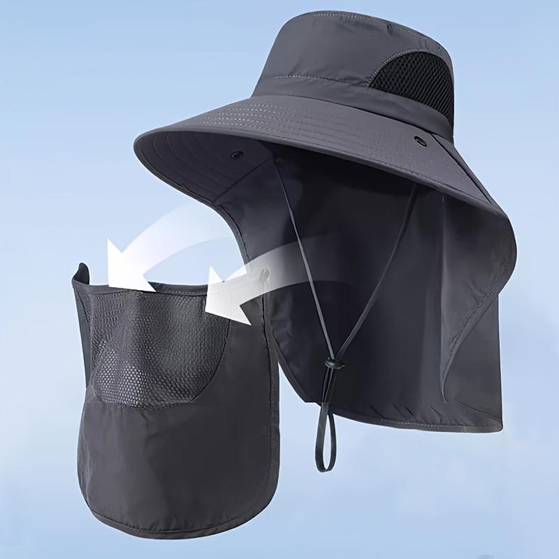 Summer Sun Hat Breathable Anti-UV Cycling Fishing Neck Flap Fisherman Hat Unisex Outdoor Large Brim Hunting Hiking Bucket Hat