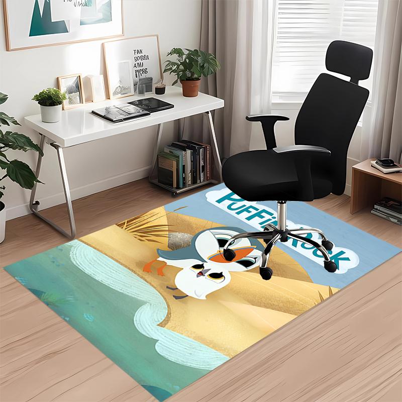Puffin Rock Printed Carpetrugfor Office Chair Living Room Bedroom Kitchen Room Decor Gifts