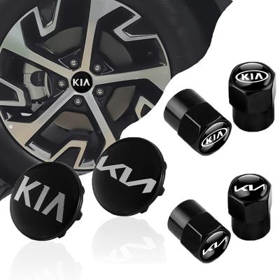 4Pcs Car LogoTire Valve Caps Dust Accessories With Wheel Center Hub Cap For GT RIO Ceed Picanto Pegas Sorento Niro Soul KX5