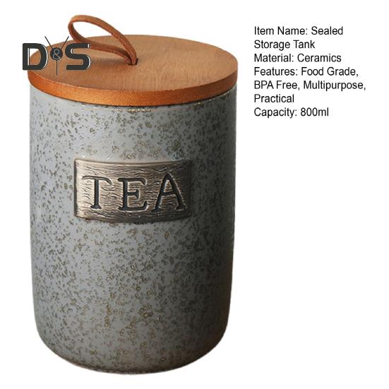 Ceramic Sugar Bowl Sealed Storage Tank with Lid Food Grade BPA Free Large Capacity Coffee Bean Sugar Container Holder