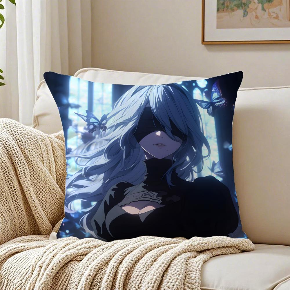 Game Philosophical NNieR AAutomata Cushion Cover Pillowcase Antidustmite Living Room Sofa Decor Cushion Room