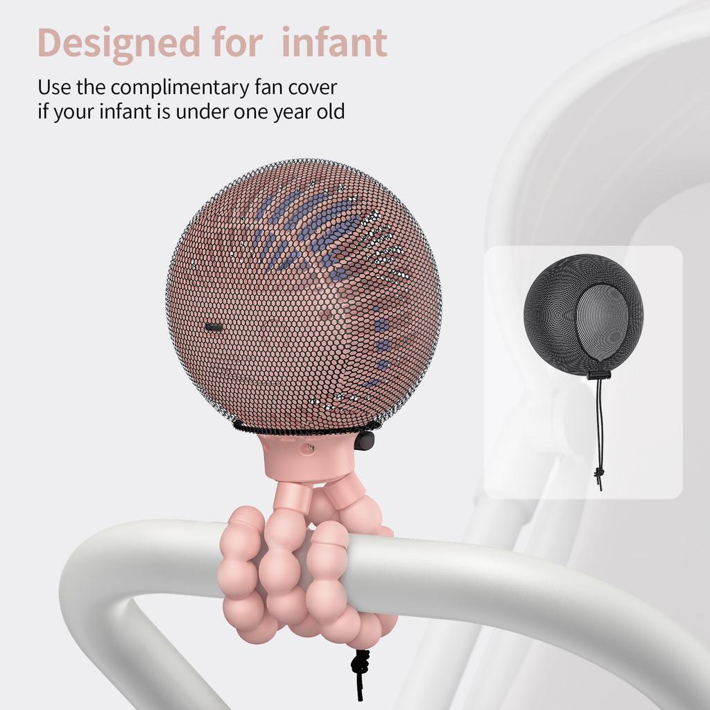 SmartDevil Portable Clip On Stroller Fan, 3000mAh Mini Handheld Fan for Car Seat, Treadmill, Camping Personal Desk Fan