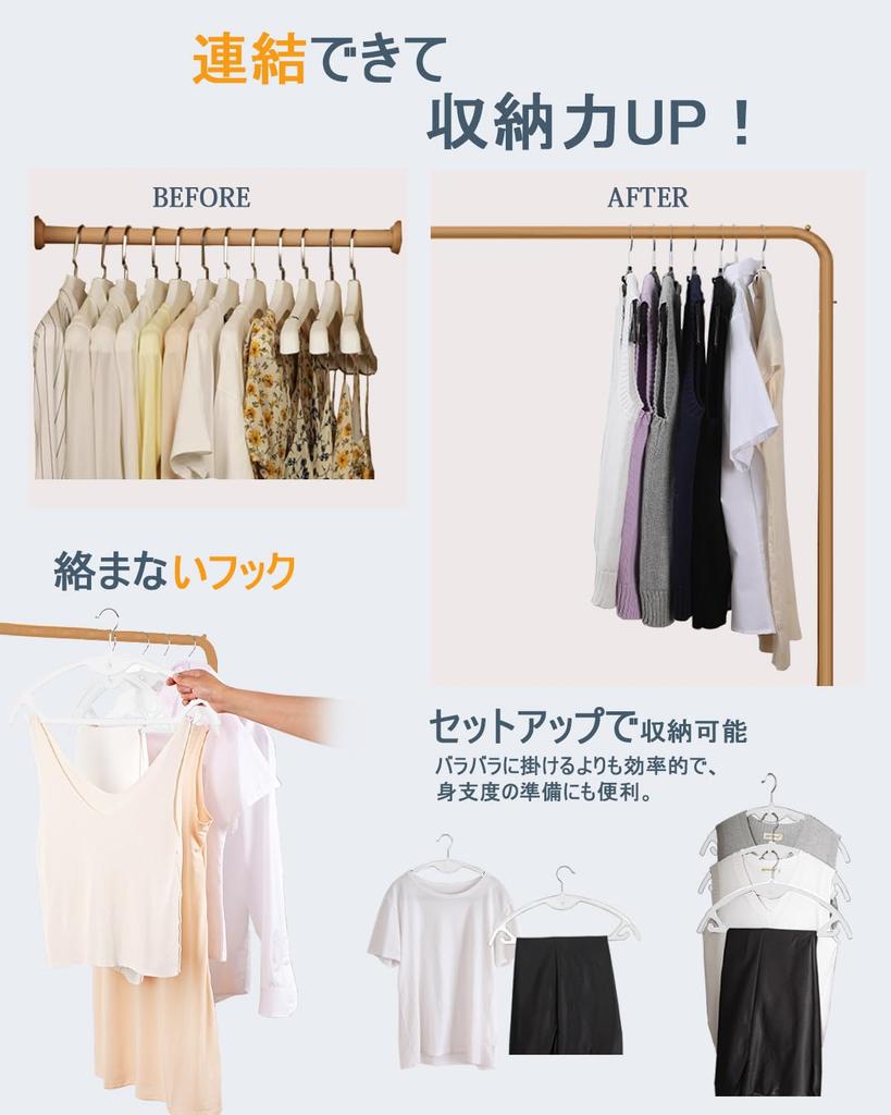 Artifi Set of Hangers with Connecting Hooks for Laundry Hangers for Storage 30-Piece Non-Slip, Non-Marking Suits, Drying, 360-Degree Rotation, Slim,