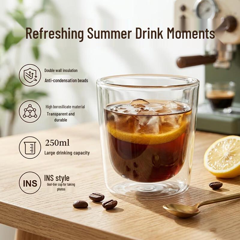 WEIMINGNUO Double-Wall Insulated Glass Cup