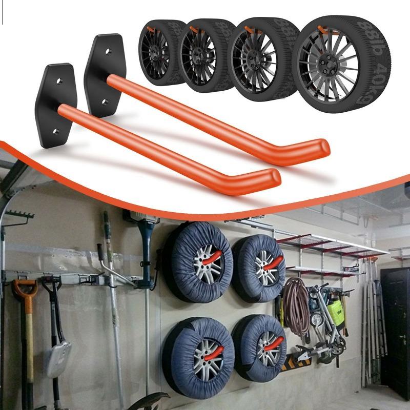 1PCS ladder garage garden tool hook set, tire hook wall load-bearing storage metal tire