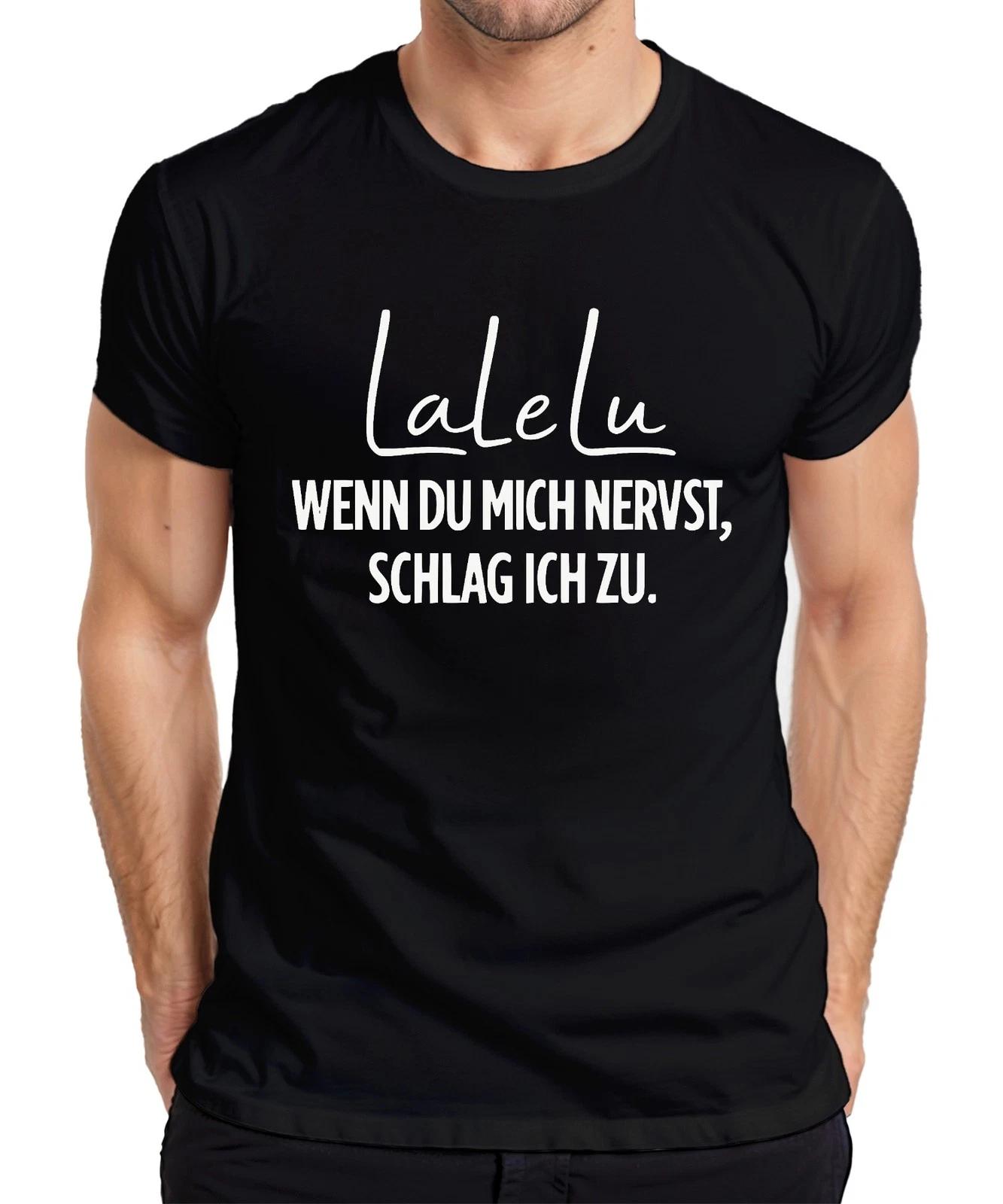 Lalelu Wenn du mich nervst schlag ich zu Lustig Sarkastisch Mama Herren T-Shirt XXXL
