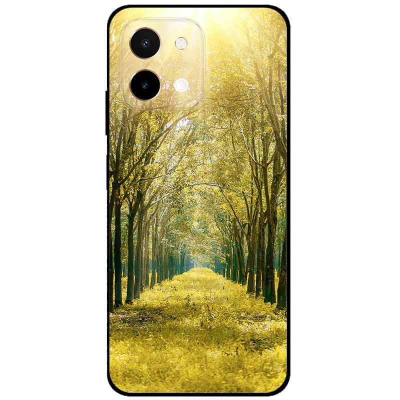 For Vivo Y28 4G Case 6.68'' Black TPU Silicon Cartoon Protection Cover for VivoY28 Y 28 4G Shockproof Capa Wolf Animals Soft Bag