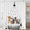 Cartoon Animal Shower Curtain Cute Cat and Dog Bath curtain with Hooks, Waterproof Shower Curtain, Shower Curtains for Bathroom
