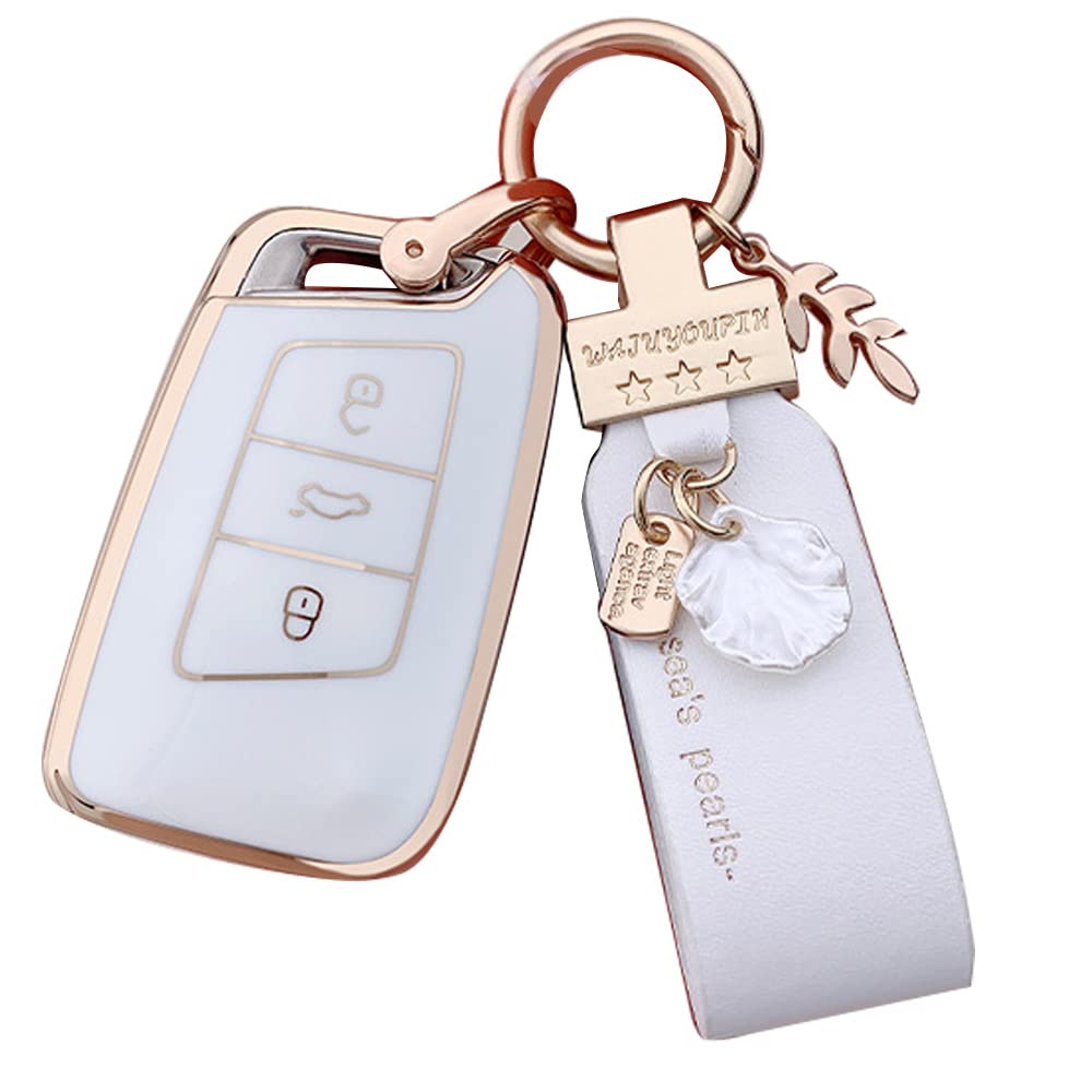 

VW Key Case, Smart Key Case, Key Cover, Key Holder, 3 Buttons, Anti-Scratch, Stylish, F