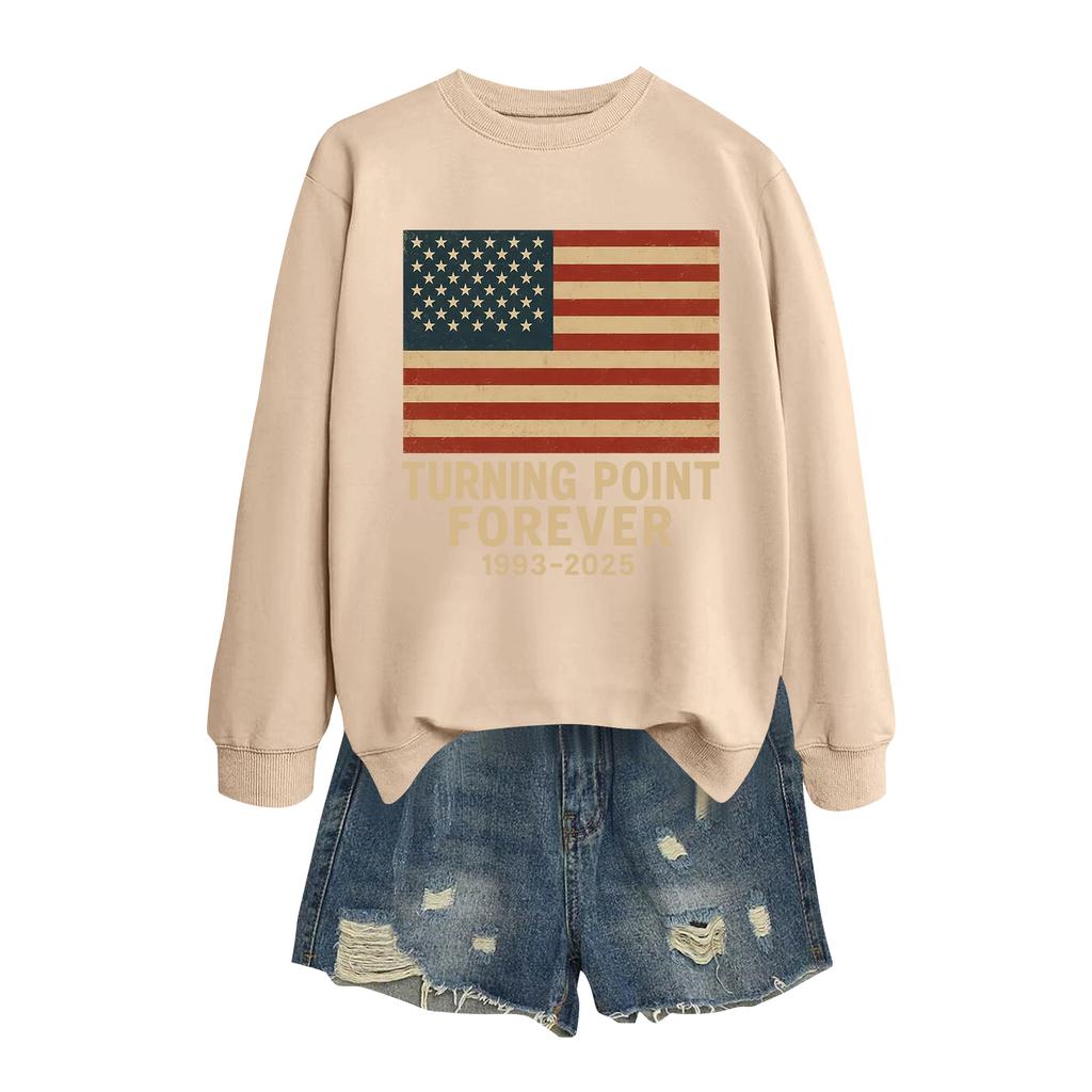 Damemote Casual Langermet trykt rundhals sweatshirt topp