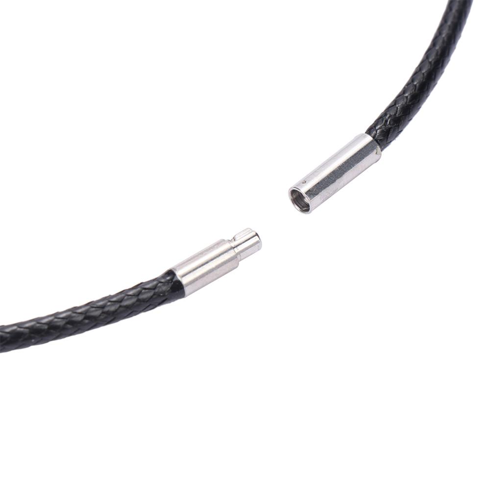 For Women Rotary Buckle Steel Stainless Braided Necklace Jewelry Finding Rope Chain Leather Cord