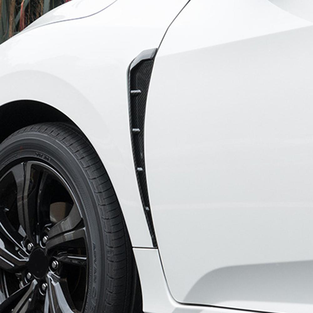 2Pcs Universal Car Side Fender Vent Air Wing Cover Moulding Trim Spoiler Stickers Hood Intake ABS Sticker Decorative Accessorie
