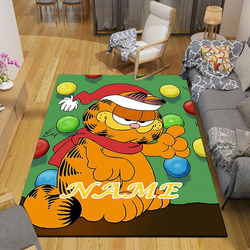 Custom 1Pc Garfield'S Playful Pose Rug Office Carpet Indoor Outdoor Entrance Doormat Nonslip Soft And Comfortable Living Room D291567