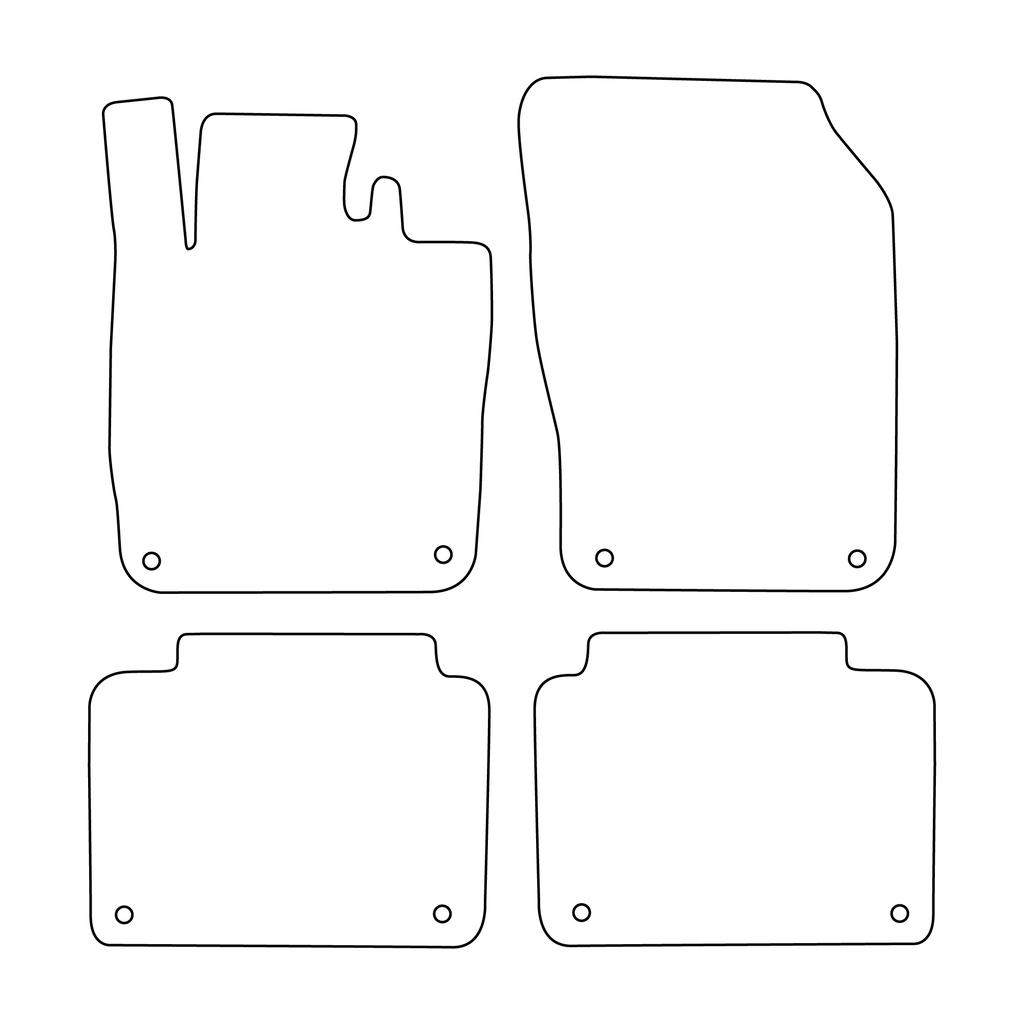 [Blm]Vl018 Red - Set Of Velour Floor Mats To Fit Volvo S90 2016- - Red Trim