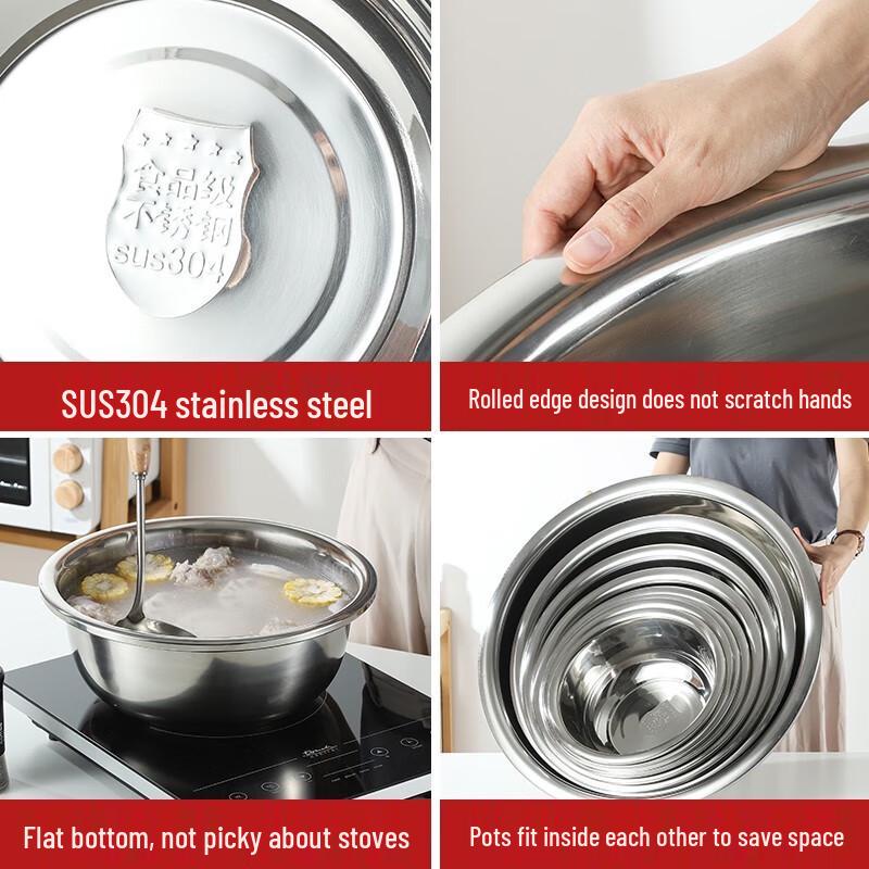 Food-Grade Stainless Steel Round Kitchen Basin