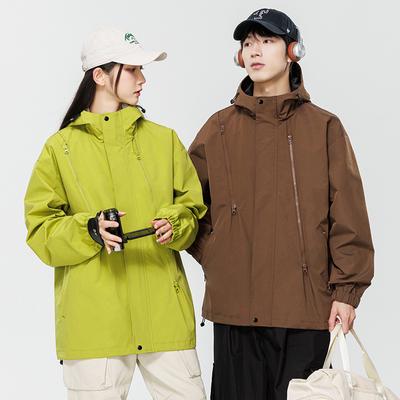 Couple Style Outdoor Jacket for Men and Women, New Trendy Brand Double Zipper Design Loose Jacket, Spring and Autumn Mountaineering Clothing