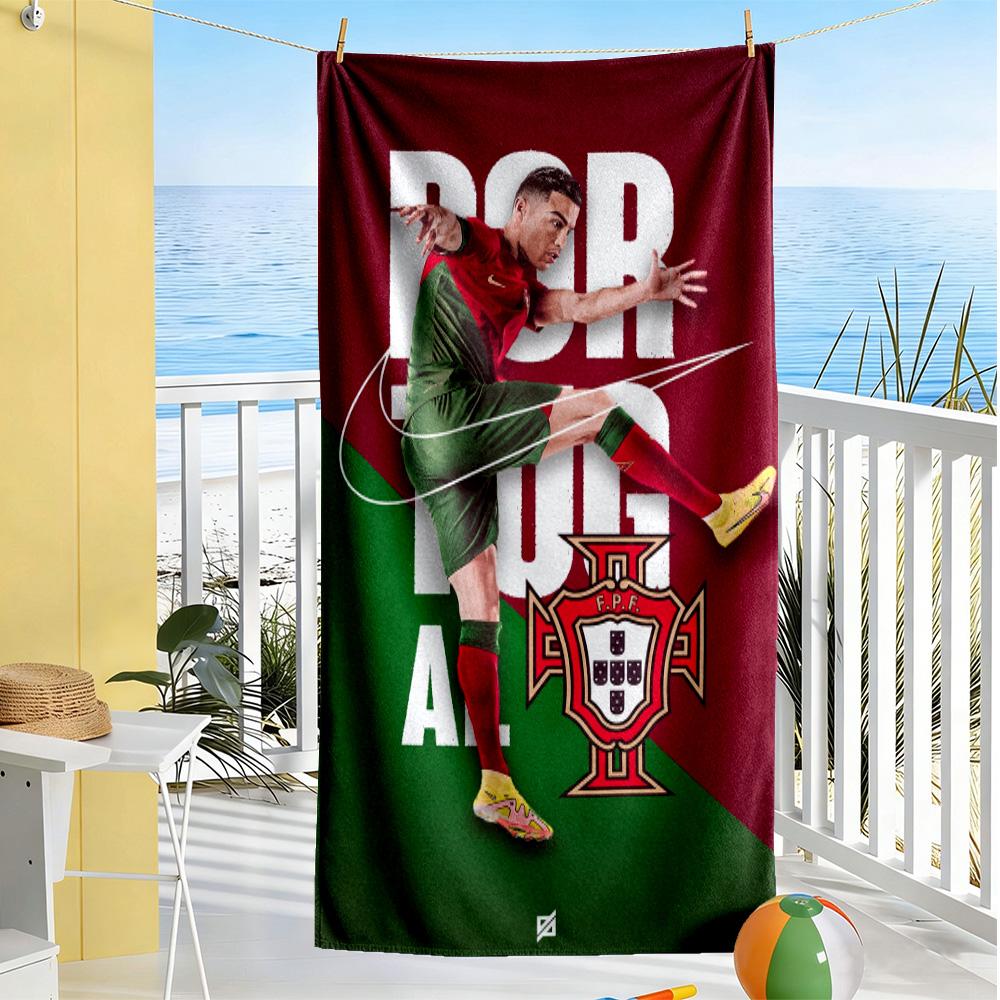 Cr7 Fußballlegende Strandtuch Superweich & Saugfähig Bequem Leicht Perfekt für Reisen Yoga Camping und Schwimmen