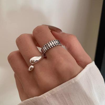 Old Irregular Geometric Ring Ins Korean Version Personalized Stacked Ring Jewelry