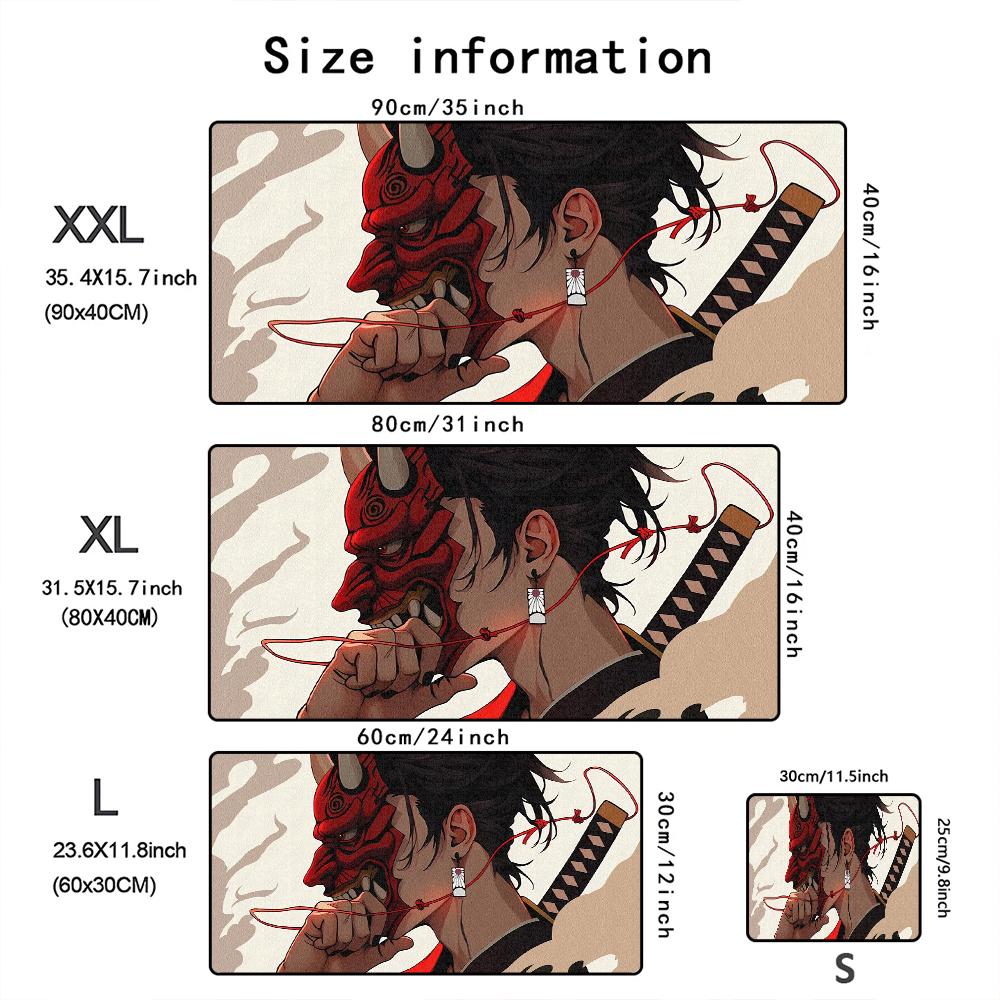 Mask anime girl Mouse Pad Large Computer Office Game Table Mats XXL Rubber Anti-slip Gaming Keyboard Mousepads Long Desk Pads