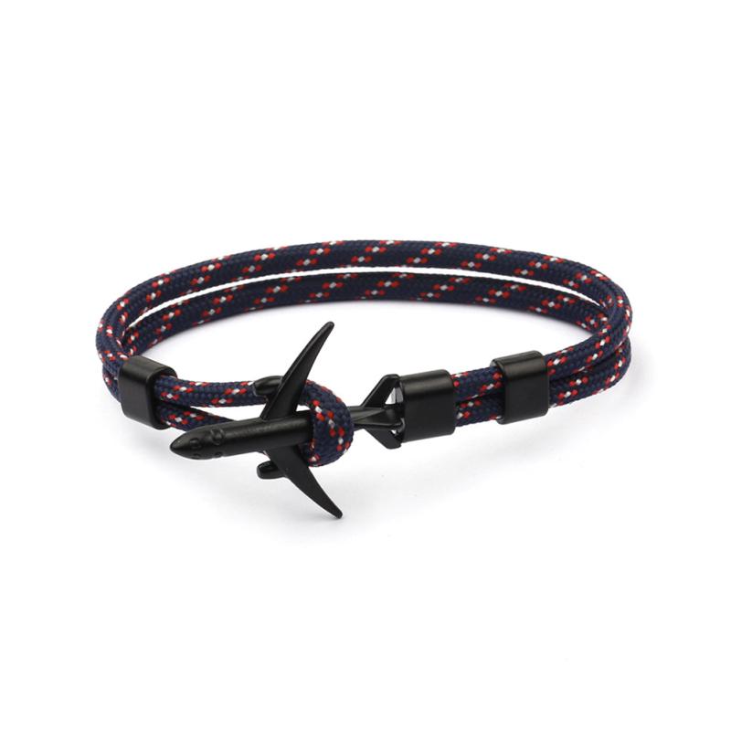 

LWN Airplane Anchor Bracelets Charm Rope 550 Paracord Bracelet Sport Hooks Jewelry