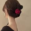 Non-Slip Satin Hair Claw Cute Ponytail Catch Strong Hold Princess Hairpin