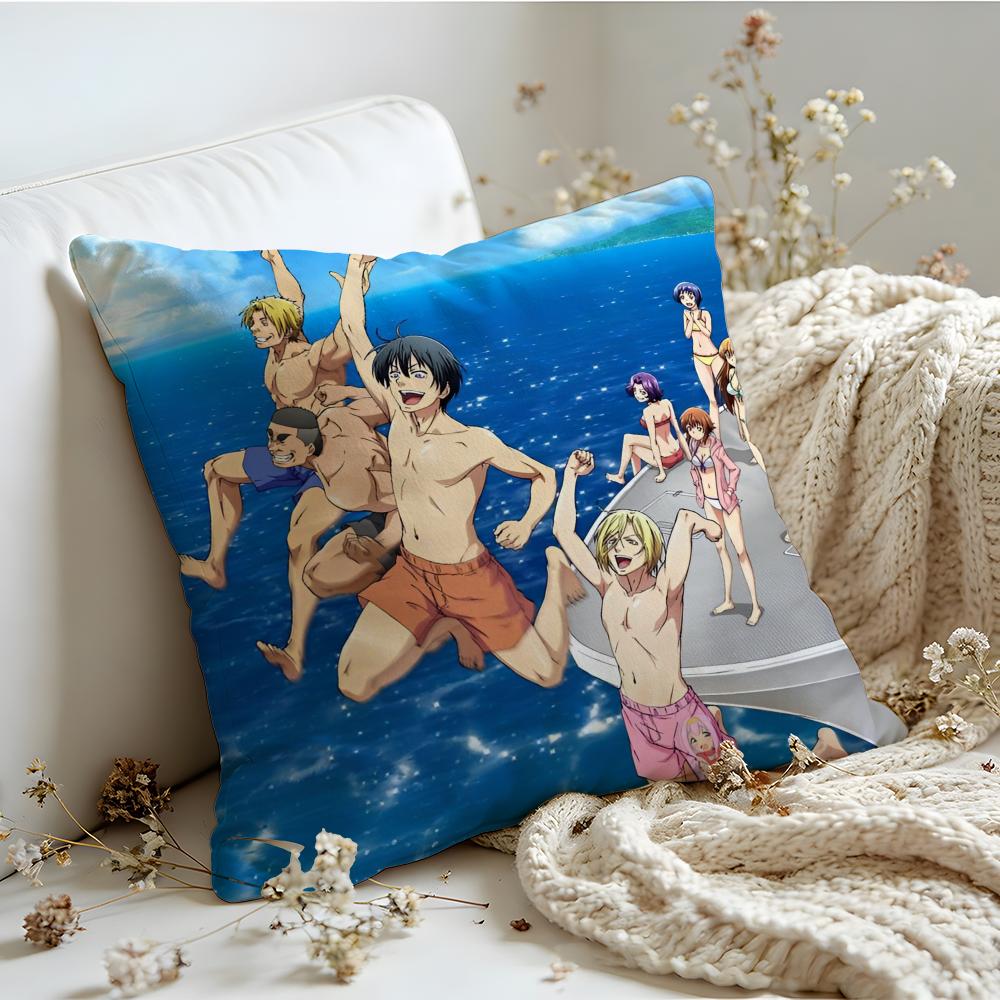 Cushion Cover Linen SkinFriendly Soft Decorative Case for Sofa Home Decor Anime GGrand Blue Dreaming Pillow cover