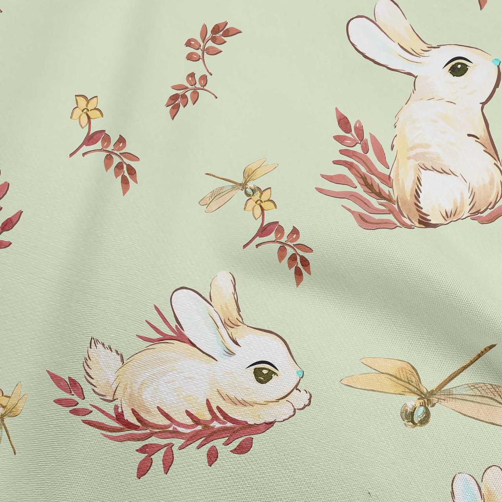 oneOone Cotton Flex Light Peach Fabric Kawai Dress Material Fabric Print Fabric By The Yard 40 Inch