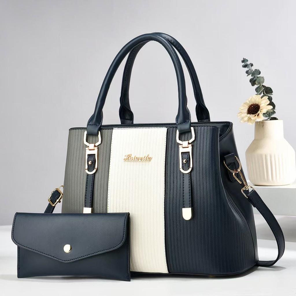 Size Medium Stylish Mother And Child Bag With Eyecatching Striped Color Block For Fashion Everyday
