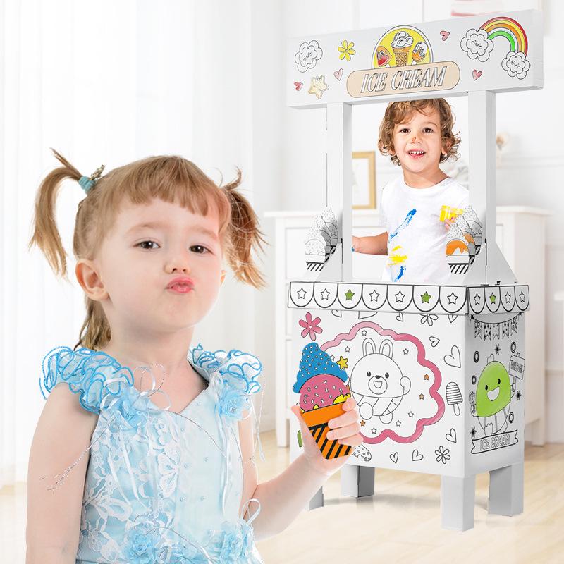 

Children s DIY Cardboard Ice Cream Stand Puzzle Toy