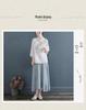 Women's Retro Embroidered V-Neck Cotton Linen T-Shirt: Casual, Literary Style for Spring-Summer-Autumn 2024 Collection