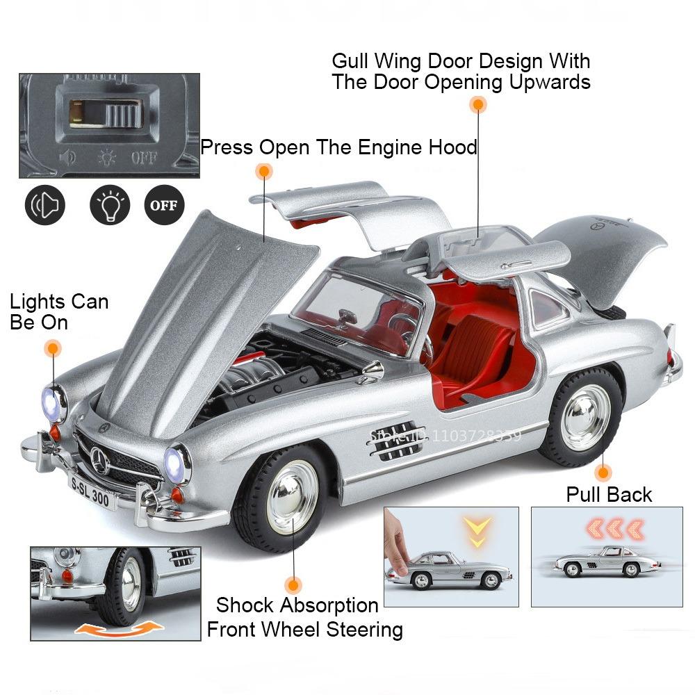 1:24 Lada NIVA 300SL Model Toy Vintage Cars Alloy Diecast Shock Absorption Sound Light Doors Opened Miniature Vehicles for Kids