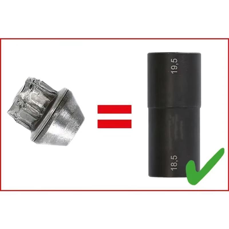 1/2pcs Double Ended Damaged Wheel Nut Cap Removal Impact Socket Tool Tire Sleeve Tool 18.5mm & 19.5mm For Ford