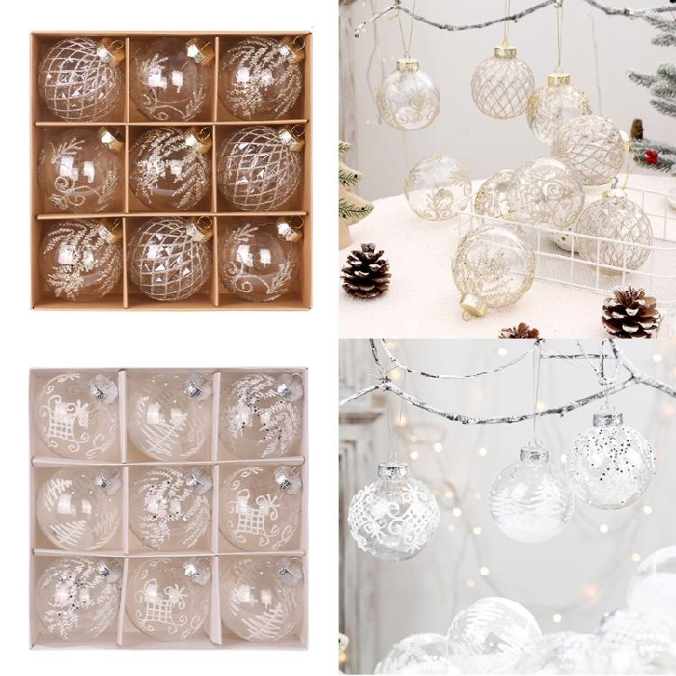 Shimmering Christmas Hanging Ornament Colorful Christmas Sphere Bauble for Indoor  Party Decoration