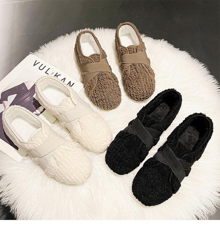 New 2025 Women's Fleece-Lined Beanies & Soft Sole Non-Slip Furry Shoes for Autumn-Winter Outdoor Wear