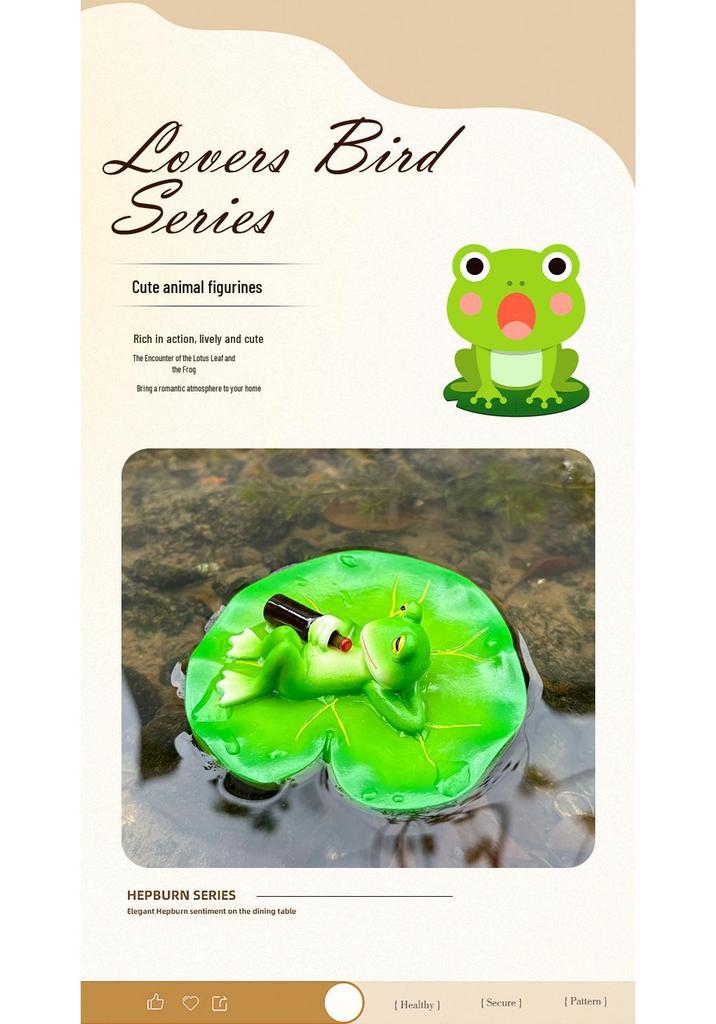 Resin Water Lily Leaf Ornaments with Frogs - Courtyard Decor, Custom Small Batch Orders