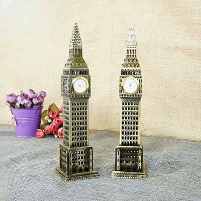 Landmark Building Ornaments Metal Clock Big Ben Model Gift London Souvenir Living Room Creative Ornaments Desktop Decorations