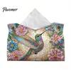 Set Pittura con Gemme Fatto a Mano Fai da Te Diamond Painting Scatola Portatovaglioli in Tessuto, Portapenne in Pelle per Desktop Rilassante, Artigianato Ricamo con Strass 5D