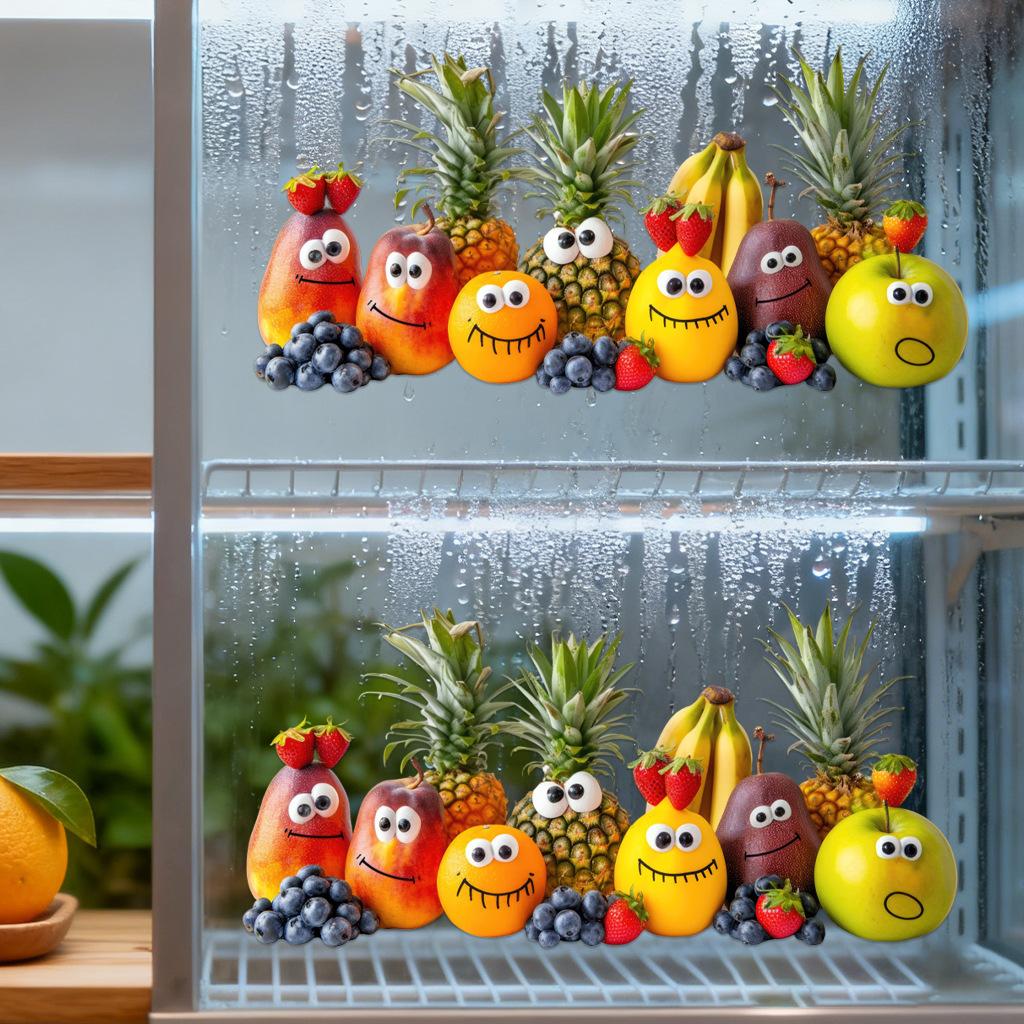 Fruit Wall Stickers, Removable Waterproof Moisture-Proof Anti-Static Self-Adhesive Decals for Home Kitchen Bedroom Decoration