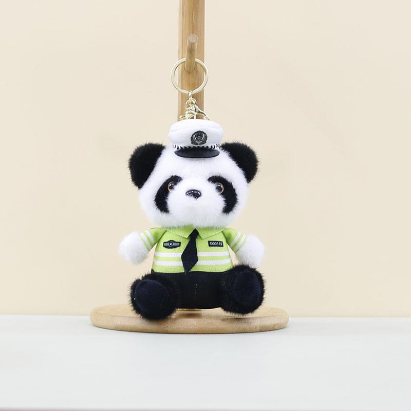 Panda Stuffed Lovely Animal With Short Fur Ideal For Bag Accessories And Fun Playtime