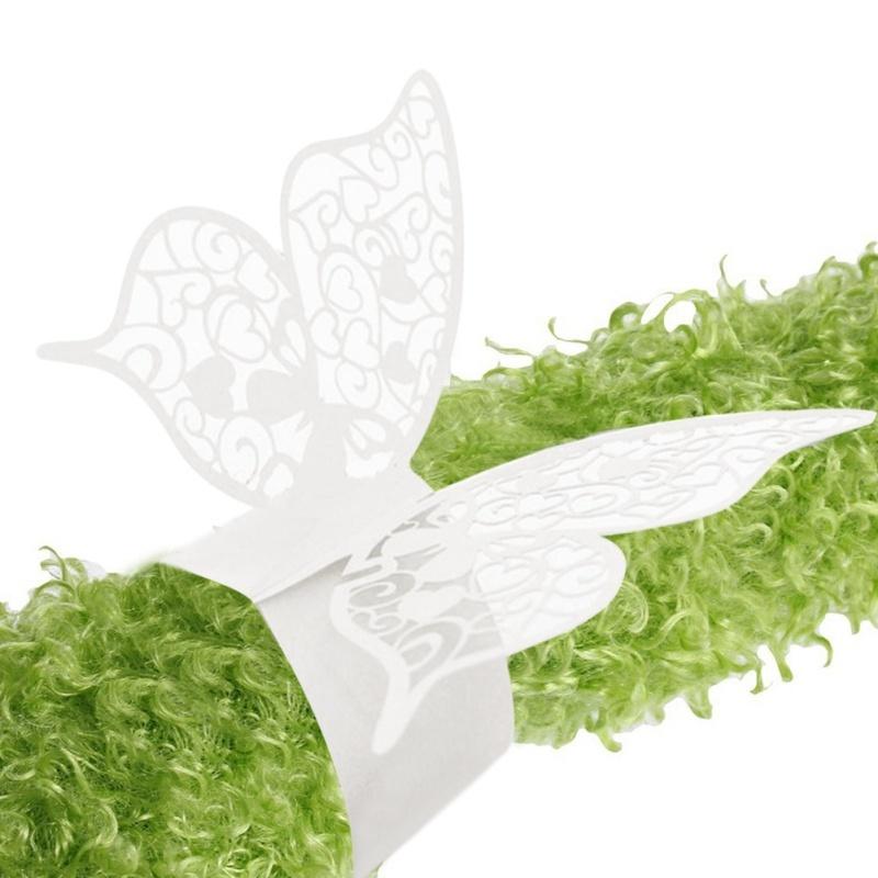 Pack of 12 Butterfly Paper Napkin Rings For Wedding Party Decoration