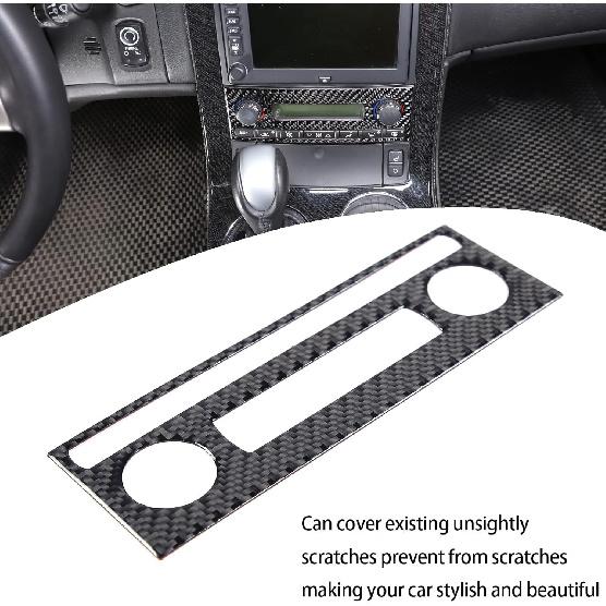 Lcojicep Center Control Dash Board Air Conditioner Switch Panel Cover Trim with Corvette C6 Z06 ZR1 2005-2013, Soft Carbon Fiber Air Condition