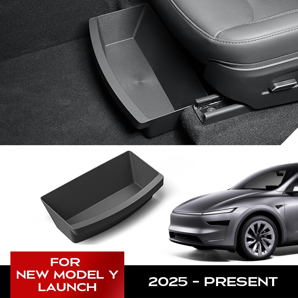 For Tesla New Model Y Launch Juniper Front Seats Under Seat Drawer Tpe Storage Box