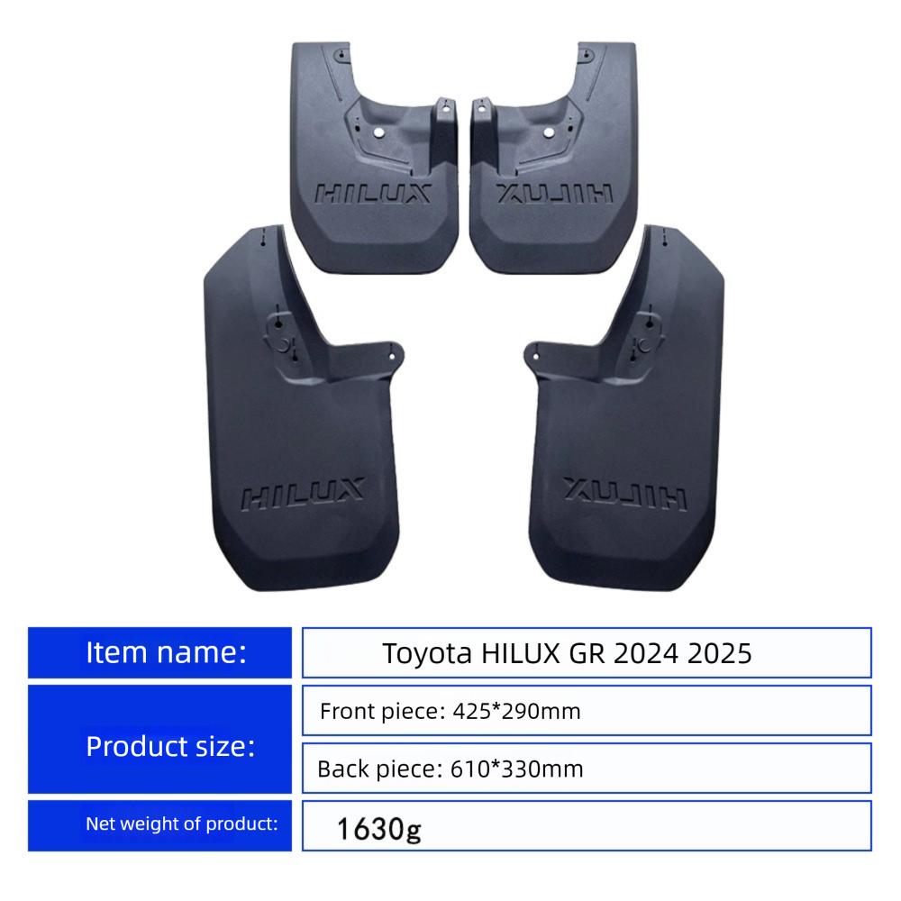 Front Rear 4PCS FOR Toyota HILUX GR 2024 2025  Mudflaps Fender Mud Flaps Guard Splash Mudguard Car Accessories