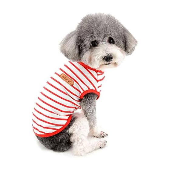 ZUNEA Dog T-Shirt, Small Dogs, Summer Tank Top, Soft, Vest, Shirt, Border Pattern, Pet, Dog, Cat Clothes, Stylish, Cute, Shirt, Cool, Dog Wear,
