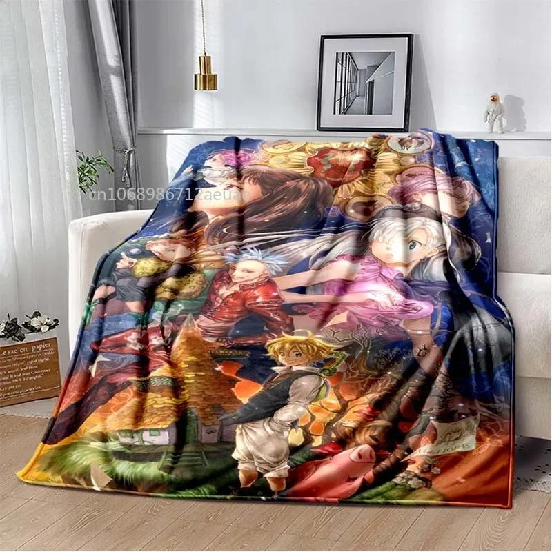 Thicken Blanket Anime The Seven Deadly Sins Printed Flannel Blankets for Beds Sofas Warm Bed Sheet Soft Blanket