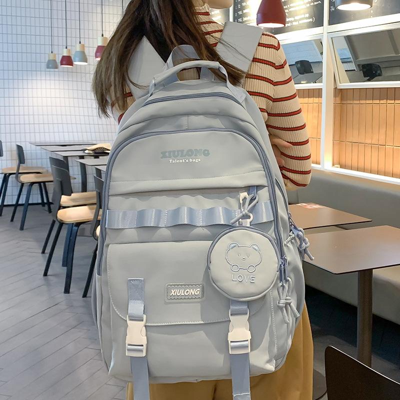 School bag children, primary school students, girls, junior high school students, college students, high-value splicing backpack