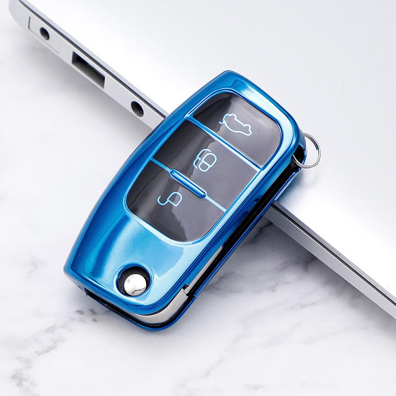 Soft TPU Car Key Case Cover Keychain for Ford Fiesta Focus 2 Falcon Ecosport Escape Kuga EcoSport Galaxy B-Max C-Max Protector