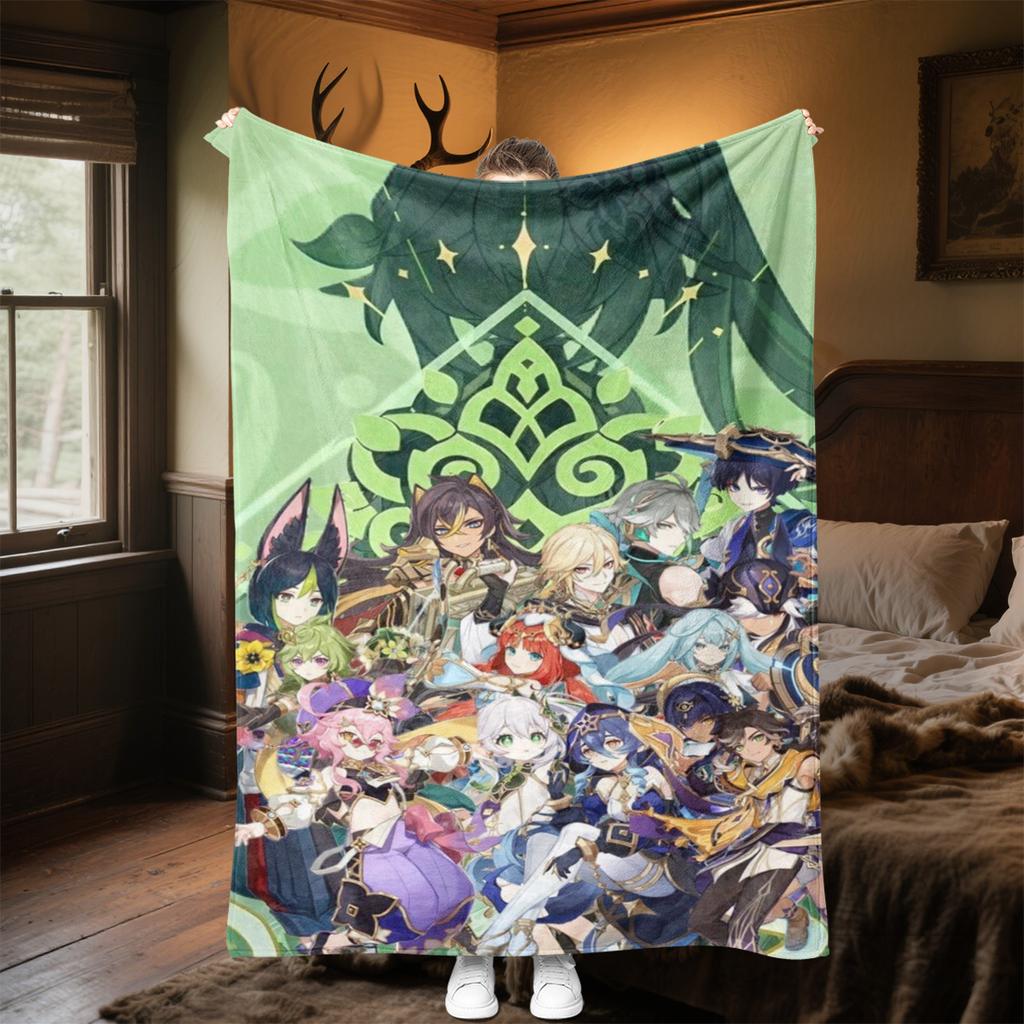 Genshin Heroes  Blanket Soft And Portable All Season Home Bed Sofa Blanket Office Travel Nap Break Warm Blanket